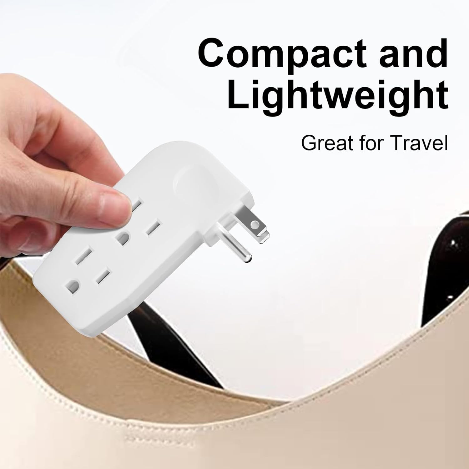 3 Way Outlet Vertical Wall Tap Splitter Adapter with 3 Prong Plug white/1PK