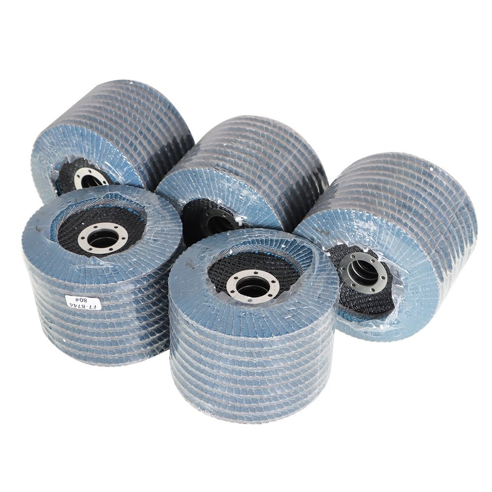 100 Pcs 4.5 Inch x 7/8 Inch T29 80 Grit Premium Zirconia Flap Sanding Discs