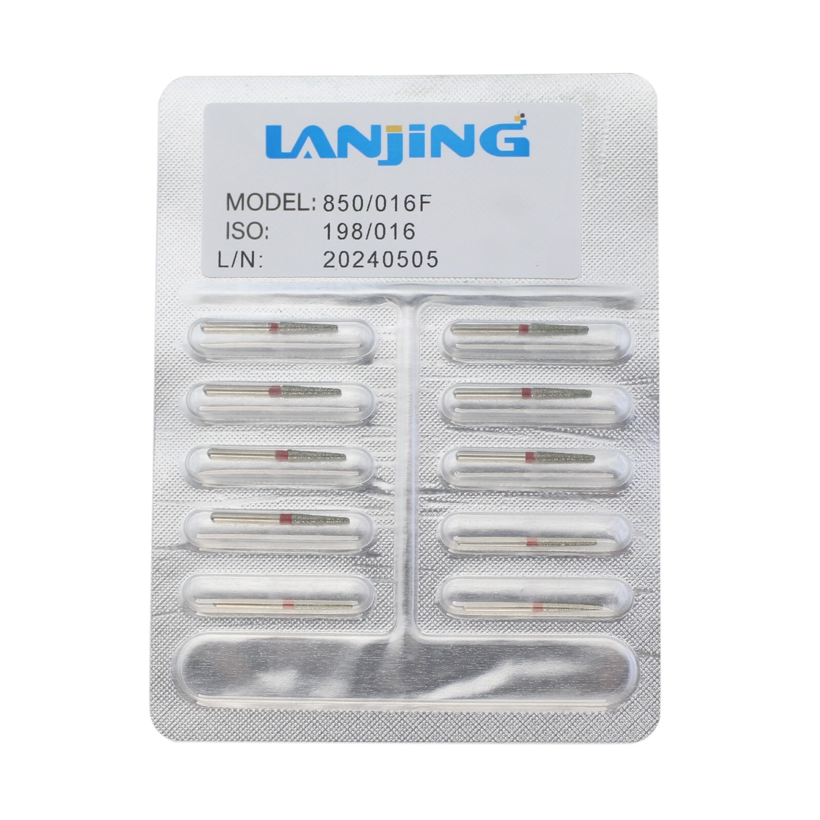 Diamond Dental Burs 850/016F High Speed FG Shank for Implant & Crown Prep 1.6mm