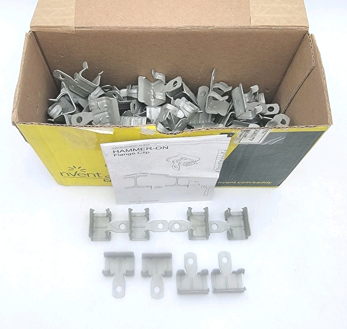 (100) nVent Caddy Flange/Beam Clamp 4H912 170040 Spring Steel 9/16″– 3/4″ Flange