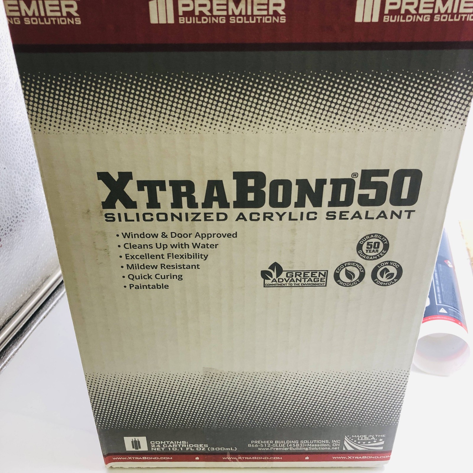 Premier XtraBond 50 Siliconized Acrylic Sealant White Paintable 10.1oz 24/case