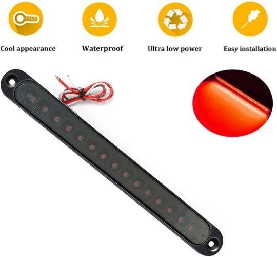 2PCS 10″ 15 LED Red Trailer Light Bar for Park Stop Turn signals Tail Brake Ligh