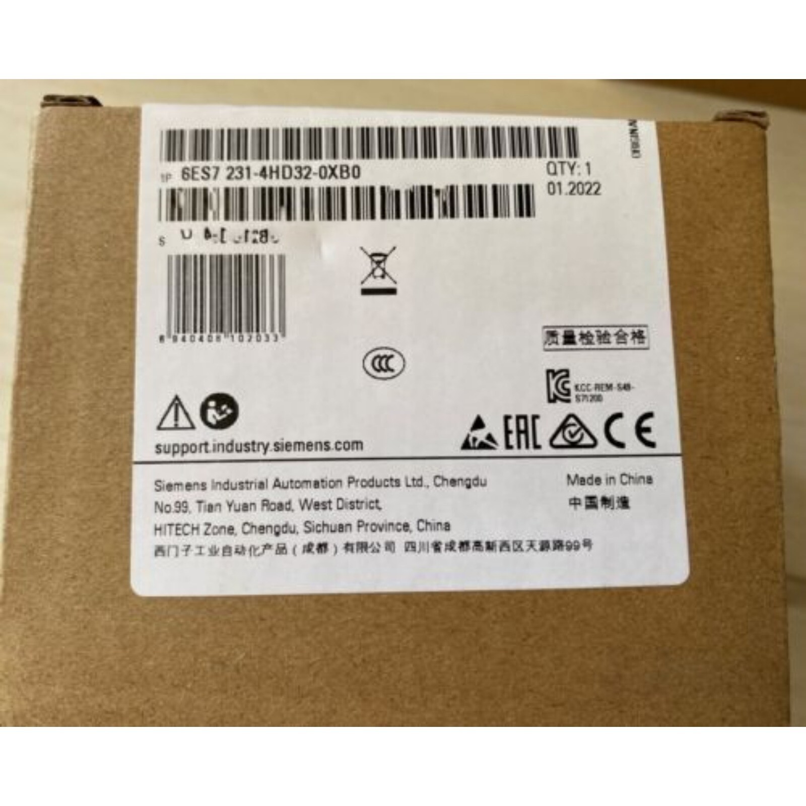 NEW Siemens 6ES7231-4HD32-0XB0 6ES7 231-4HD32-0XB0 S7-1200 Analog input SM 1231