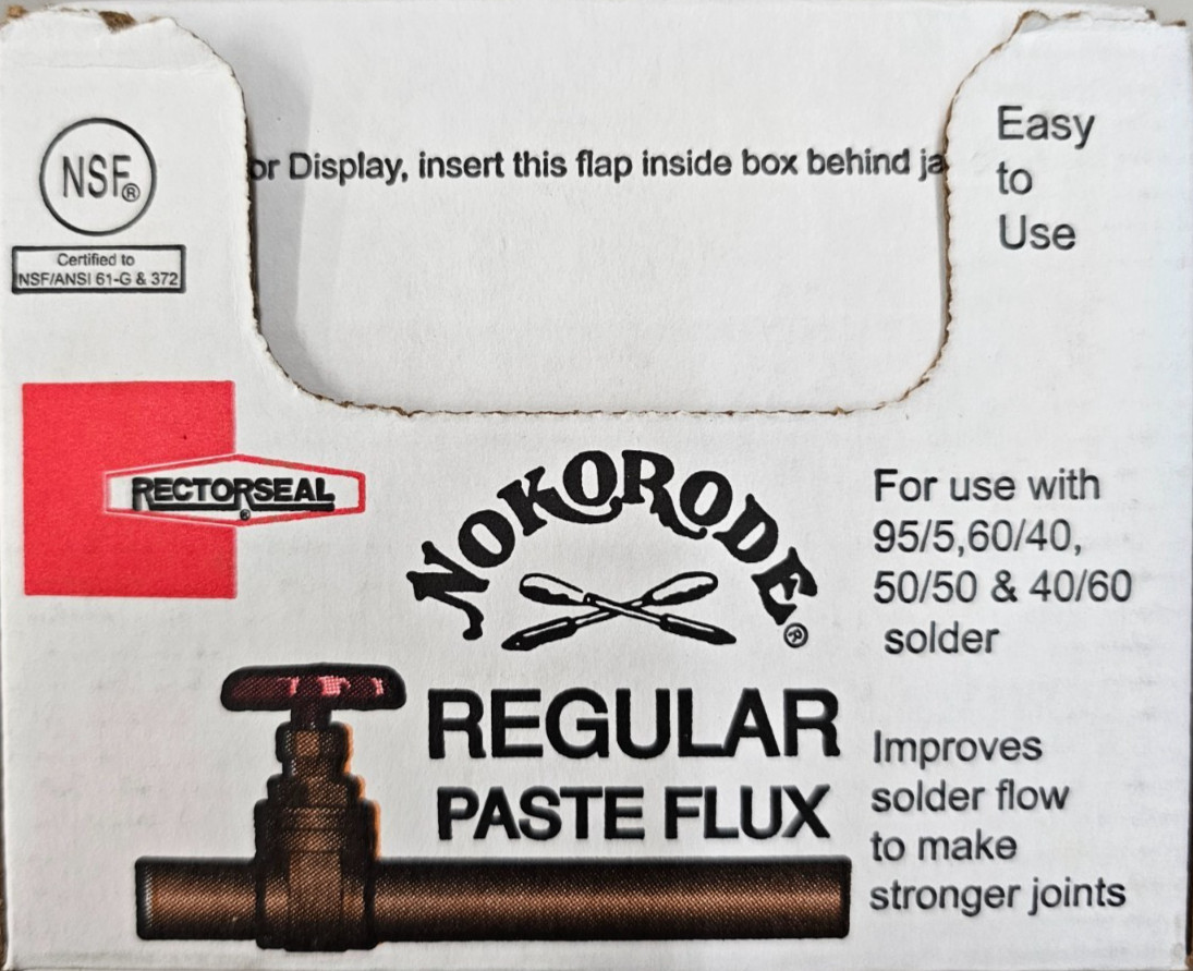 12-PACK RECTORSEAL NOKORODE REGULAR FLUX PASTE 1.7oz COPPER/TIN/ZINC/NICKEL/LEAD