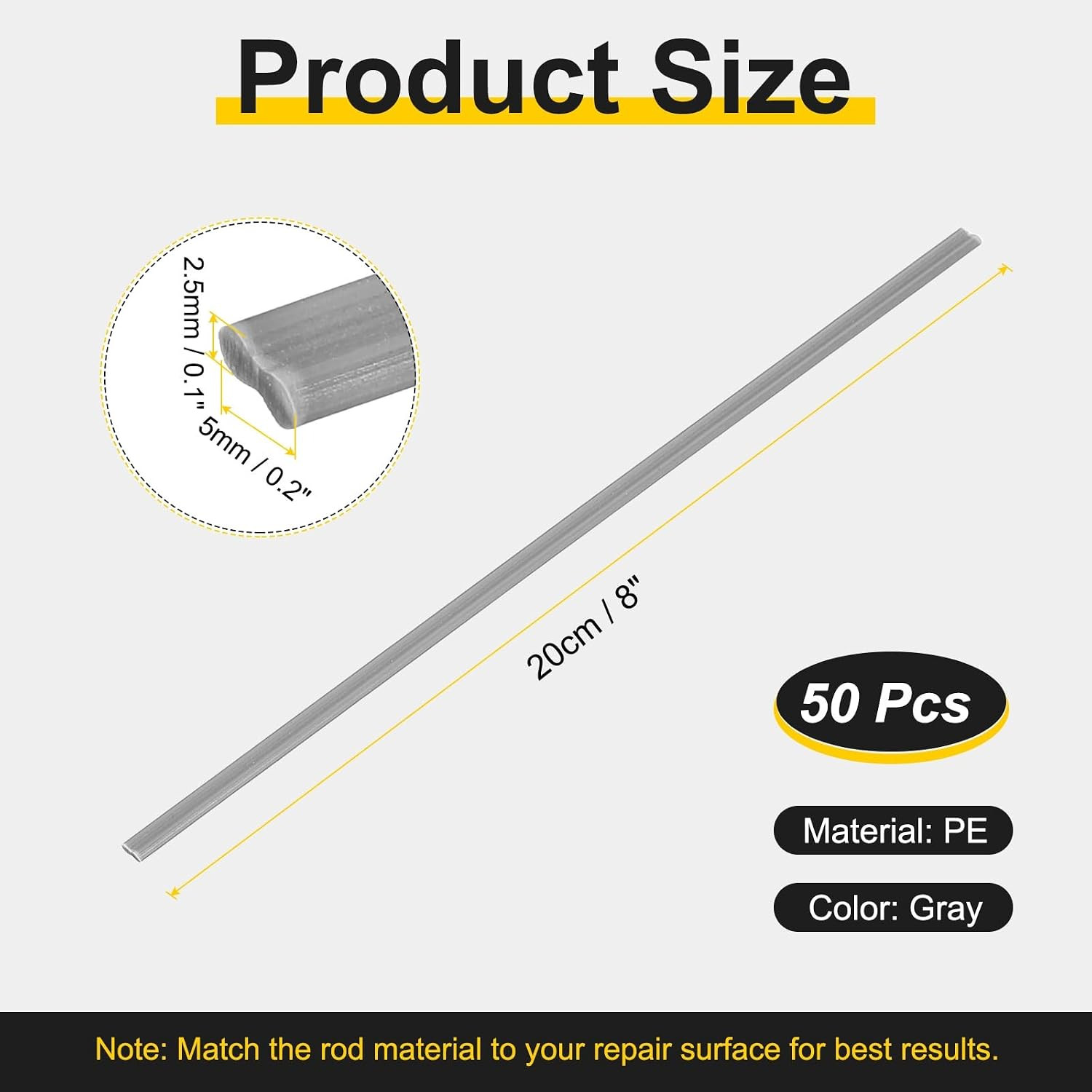 1set(50pcs) Plastic Welding Rods 8inch PVC Welding Strips Welder Rods for Car…