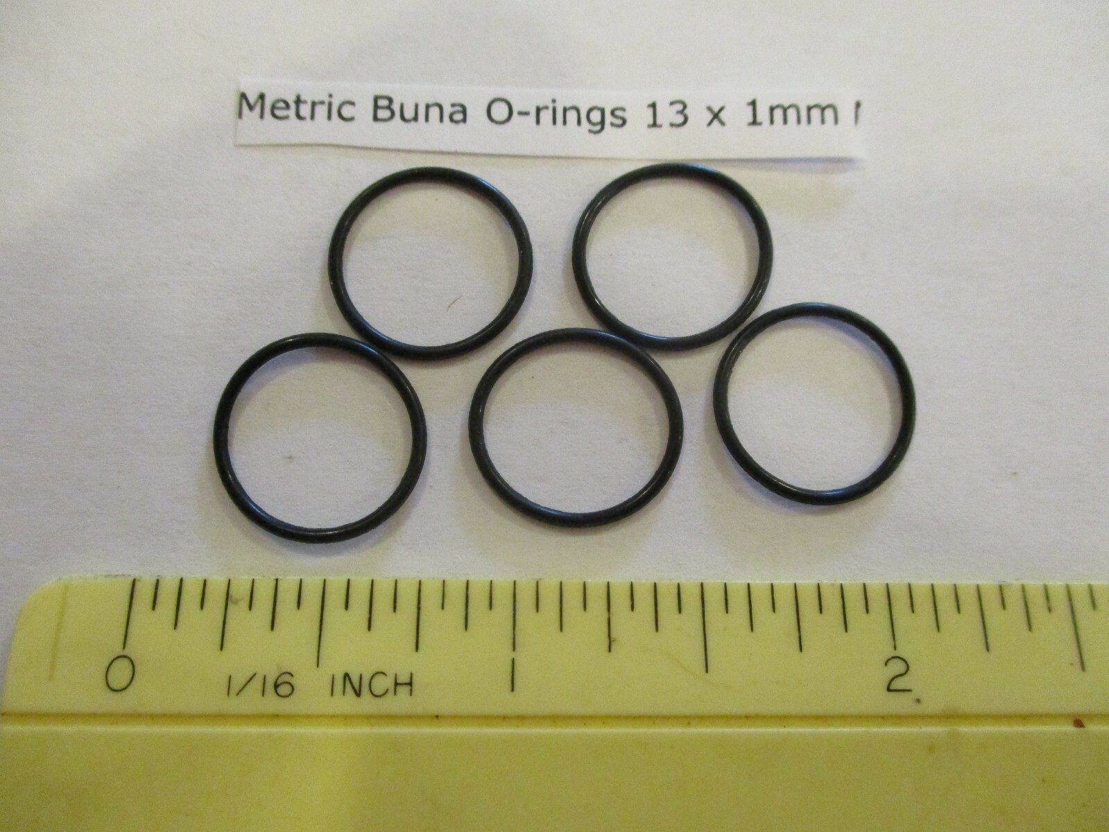 13mm ID x 15mm OD x 1mm thick O-ring. Buna-70. Quan 5.
