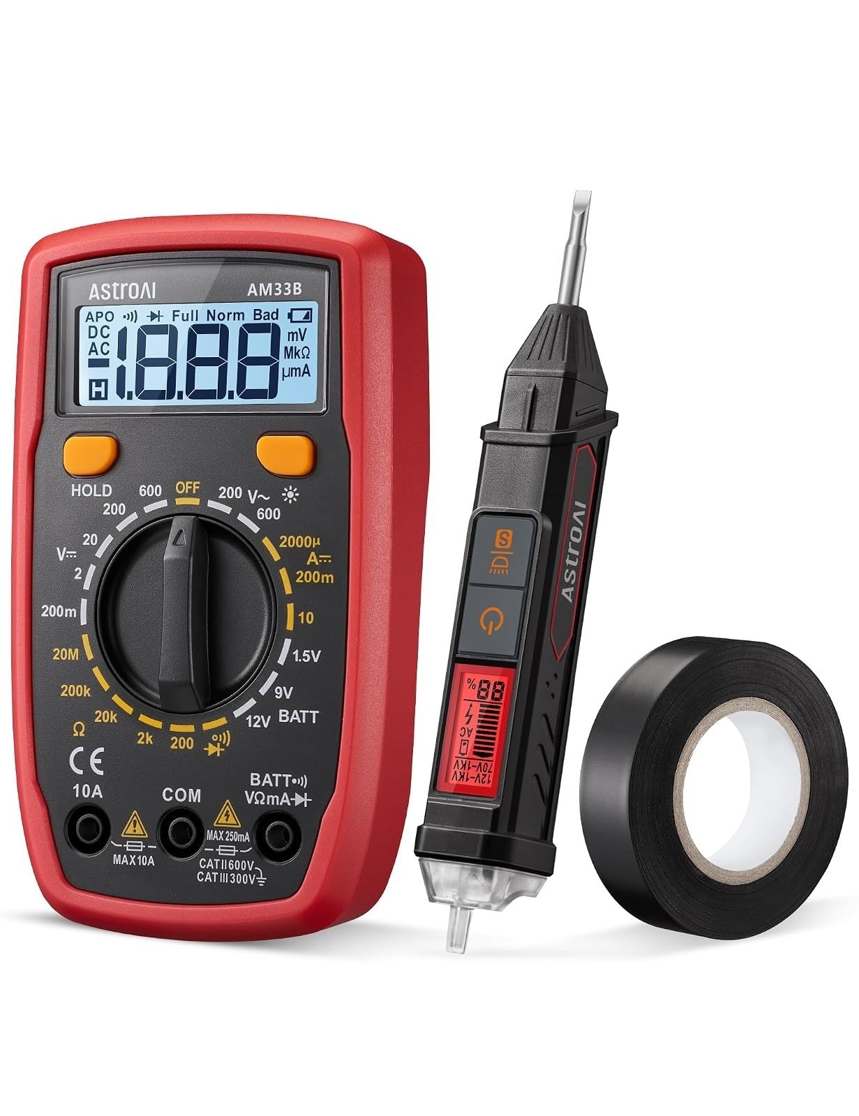 AstroAI Digital Multimeter 2000 Counts AC/DC Voltage Tester