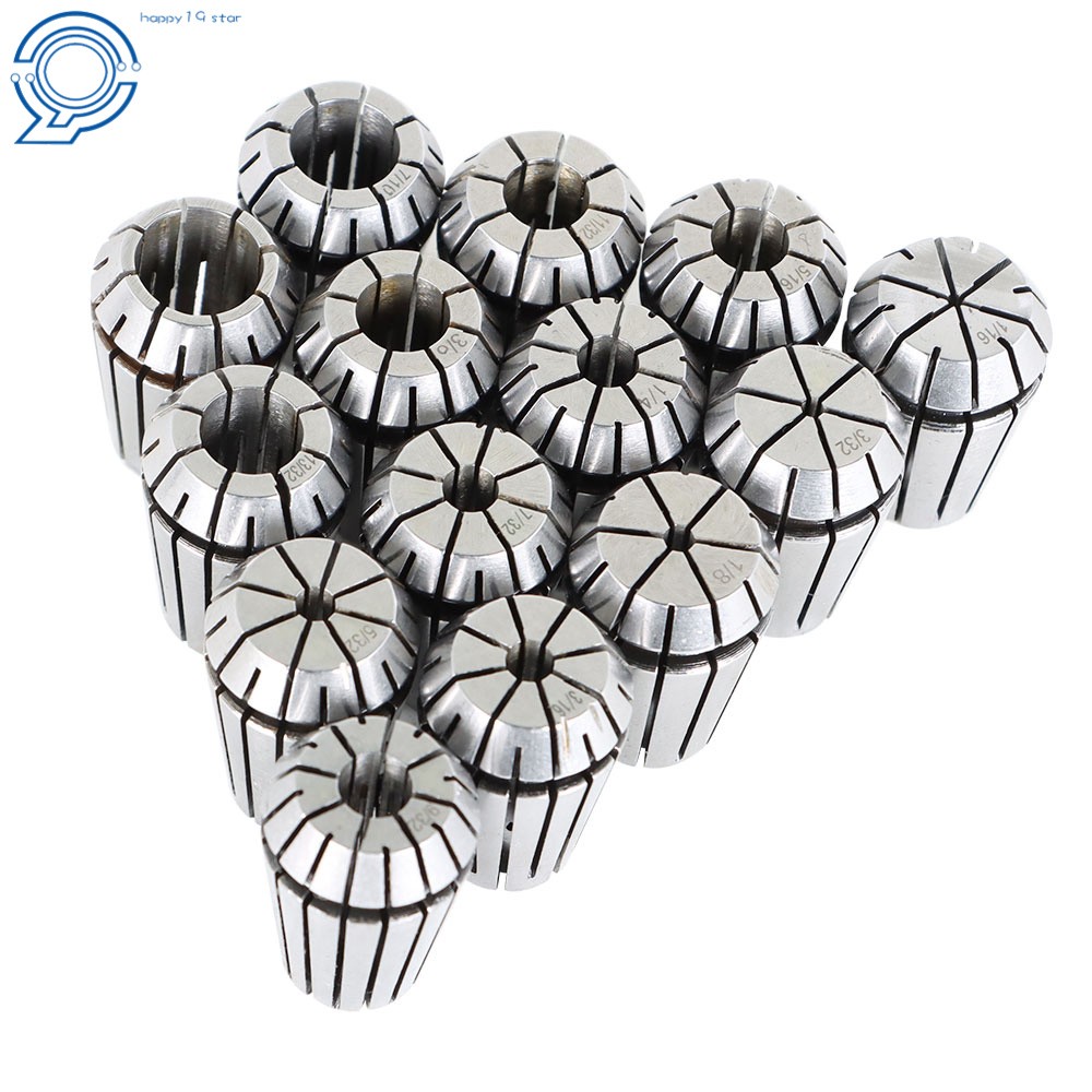 NEW 14Pcs ER20 Spring Collet Set 1/16″-1/2″ CNC Super Precision 3/8 1/4 1/8