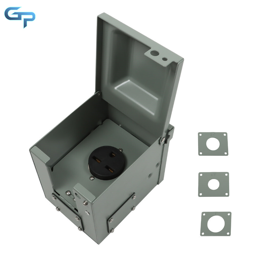30 Amp 250 Volt NEMA 6-30R Outlet Box, Enclosed Weatherproof Outdoor Electrical