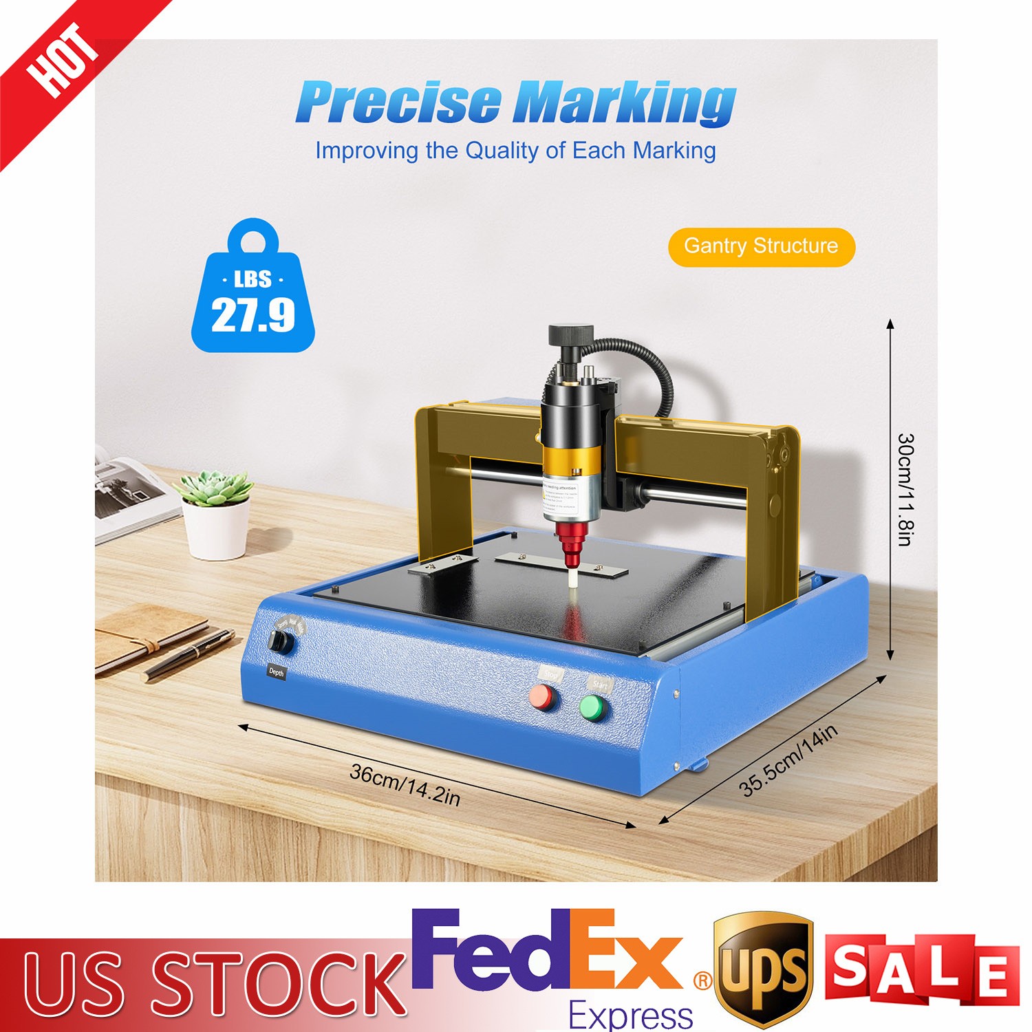 Metal Marking Machine Signage Engraver For Metal Plastic Nameplate Marking 110V