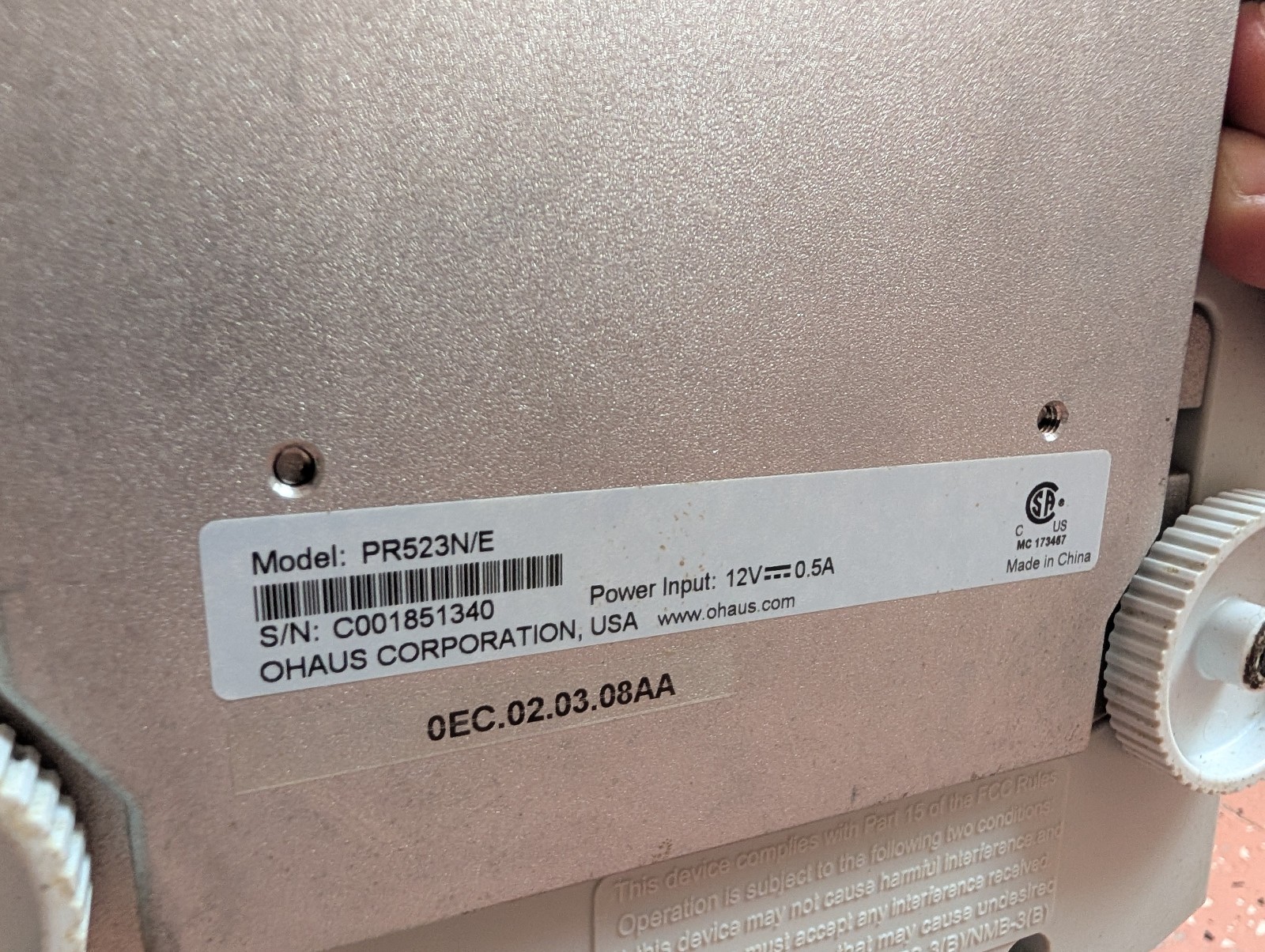 Ohaus PR523N/E PR Series Scale With Power Supply