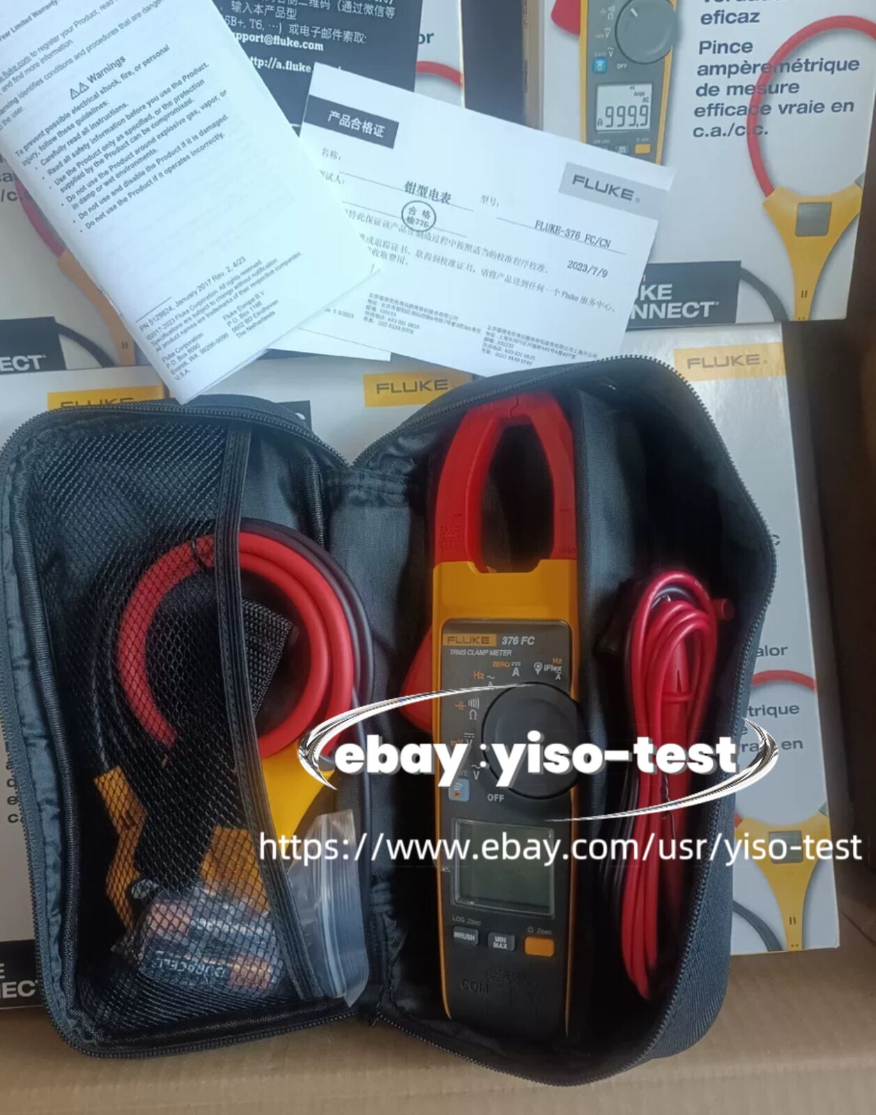 1PC New Fluke 376 FC True-RMS AC/DC Clamp Meter