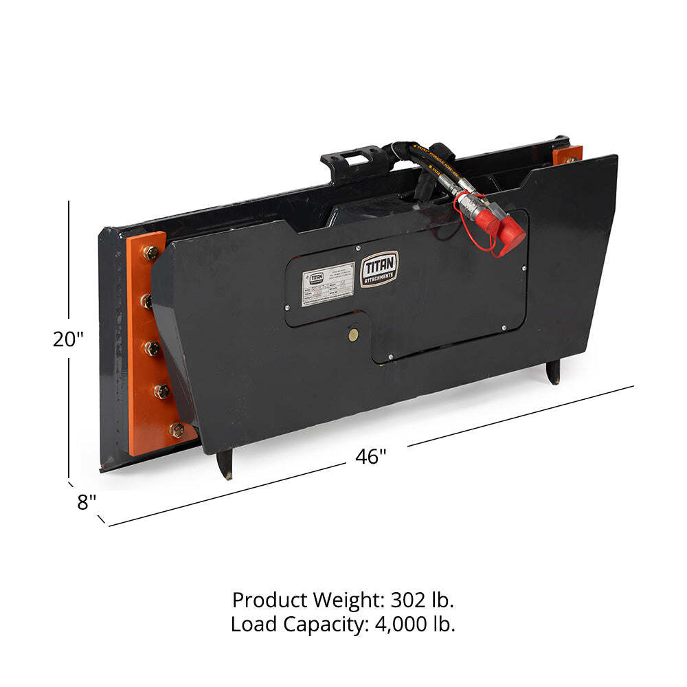 Titan Attachments Hydraulic Tilt Mount Plate for Skid Steers, 25 Degree Tilt