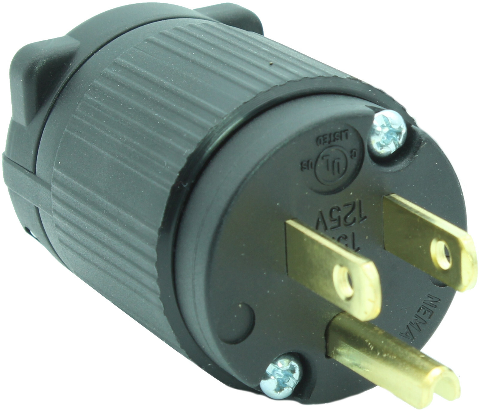Male Extension Cord Replacement Electrical End Plugs 15A 125V 3 Prong Heavy Duty