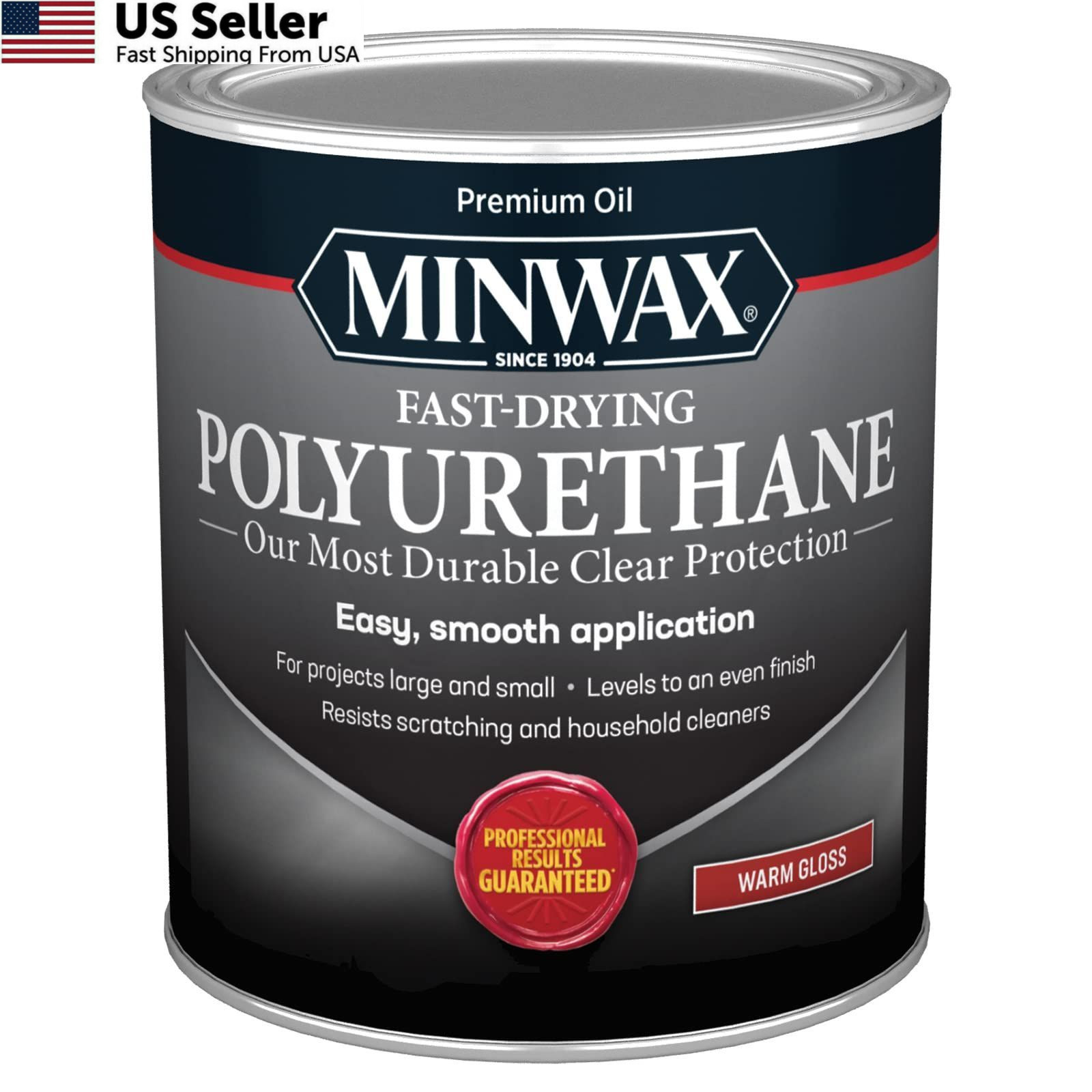 Minwax 63000 Fast Drying Polyurethane Clear Gloss, Quart Quart, Gloss