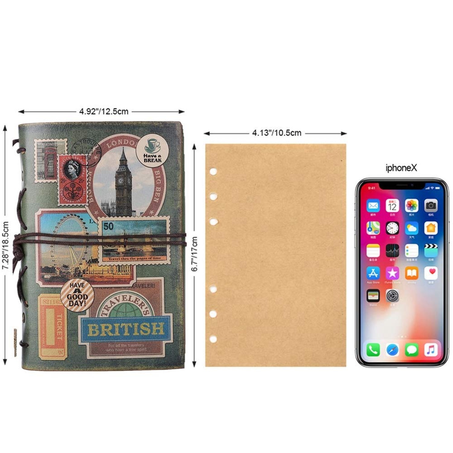 MALEDEN Leather Journal Notebook, Spiral Bound Traveler Notebook for Women Me…