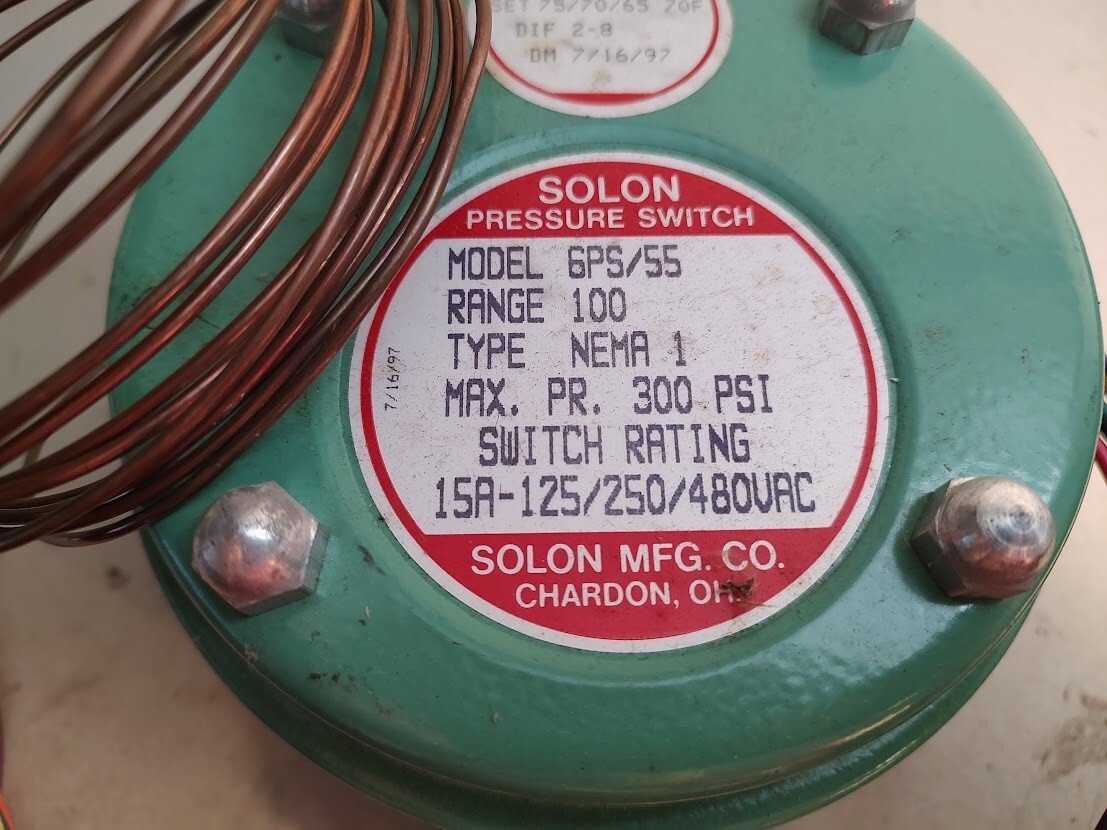 Solon Model 6PS/55 – Vacuum Pressure Switch
