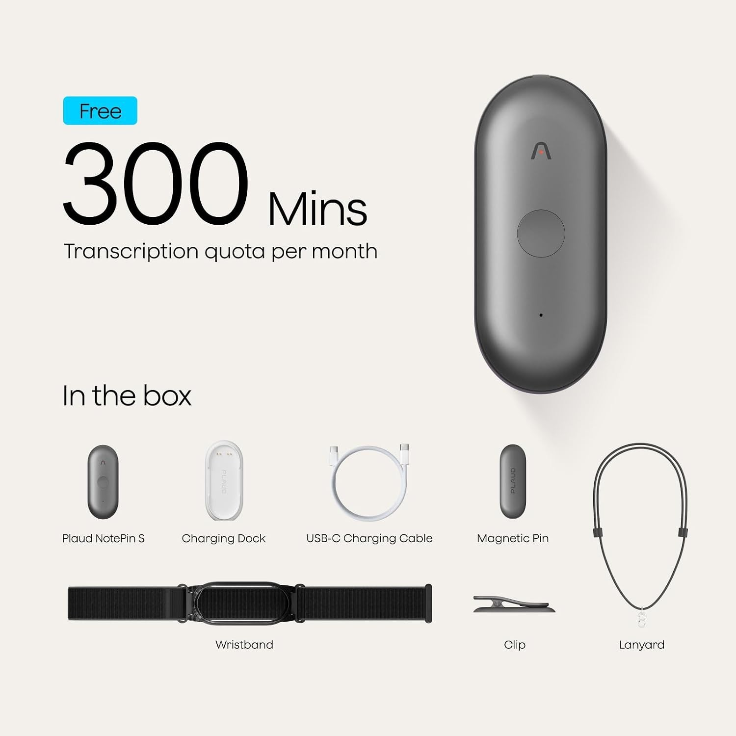 Plaud NotePin S Wearable AI Note Taker Voice Recorder, (Factory Sealed)