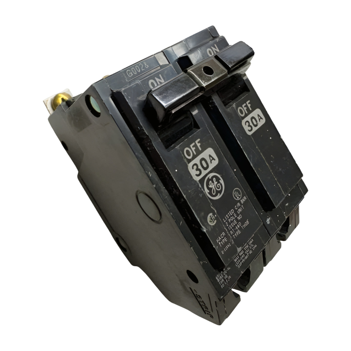 General Electric THQB2130 Circuit Breaker, 2-Pole, 30A, 120/240VAC, *Chipped*