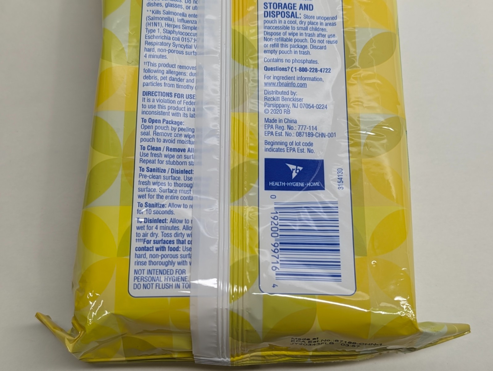 Lysol Disinfecting Wipes 80 Ct Lemon & Lime Blossom Scent Flip Top Pack ~ New