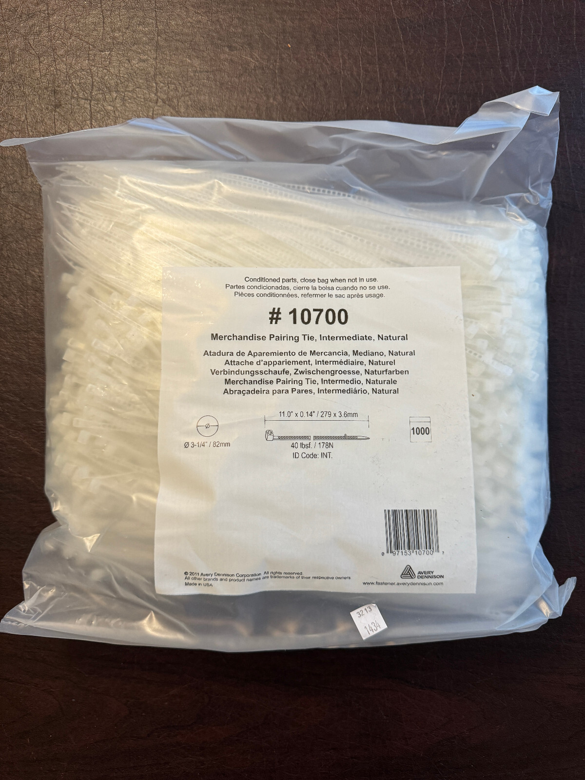 Avery Dennison #10700 Merchandise Pairing Tie Intermediate Natural (1000 pack)