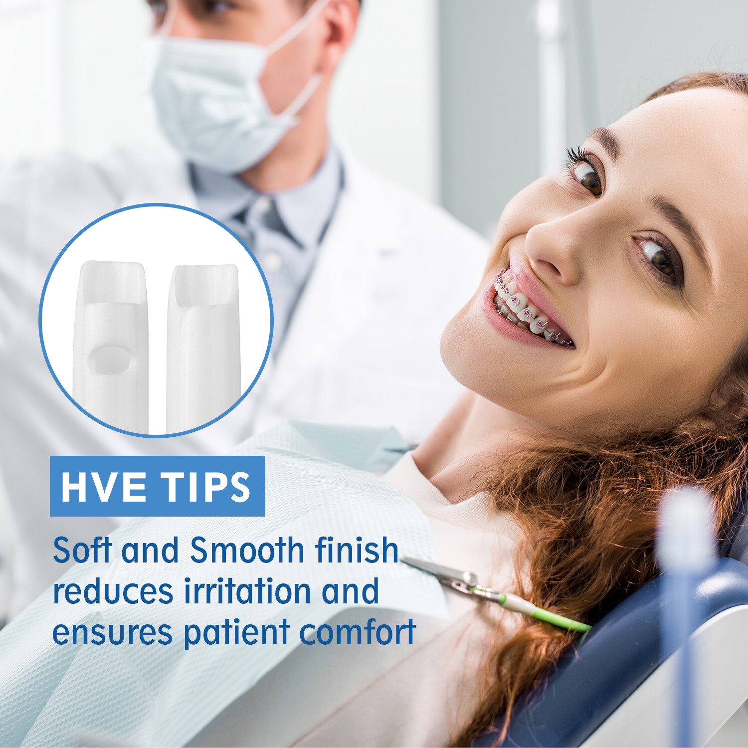 OneMed Dental Disposable HVE Suction Tips ,Vented High-Volume Evacuation Tips