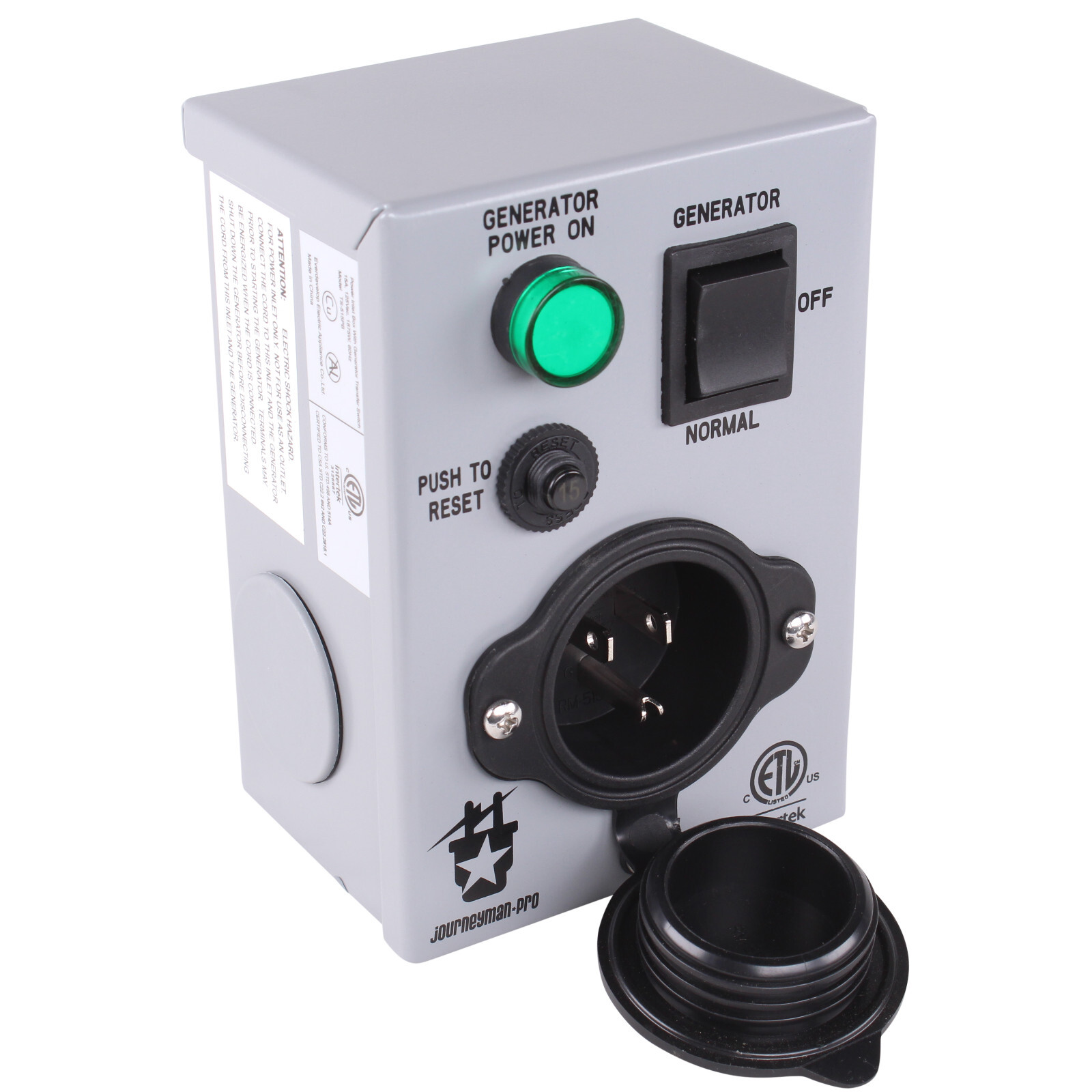 Generator Transfer Switch for Gas Furnace, Oil Heater ETL Listed Journeyman-Pro