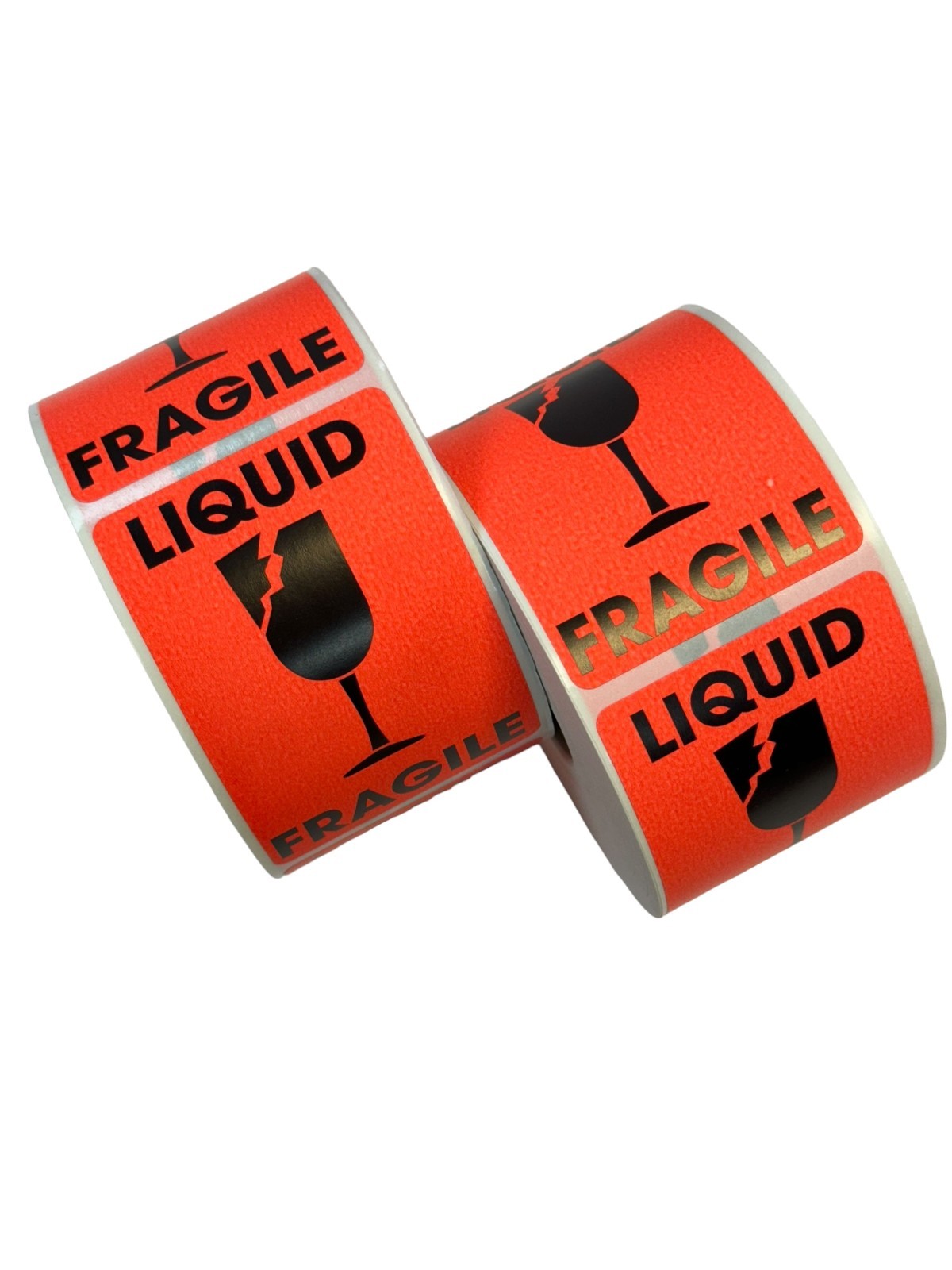 2×3 LIQUID / FRAGILE Labels Red Glass Shipping Peel & Stick (2) RLS of 500 EA