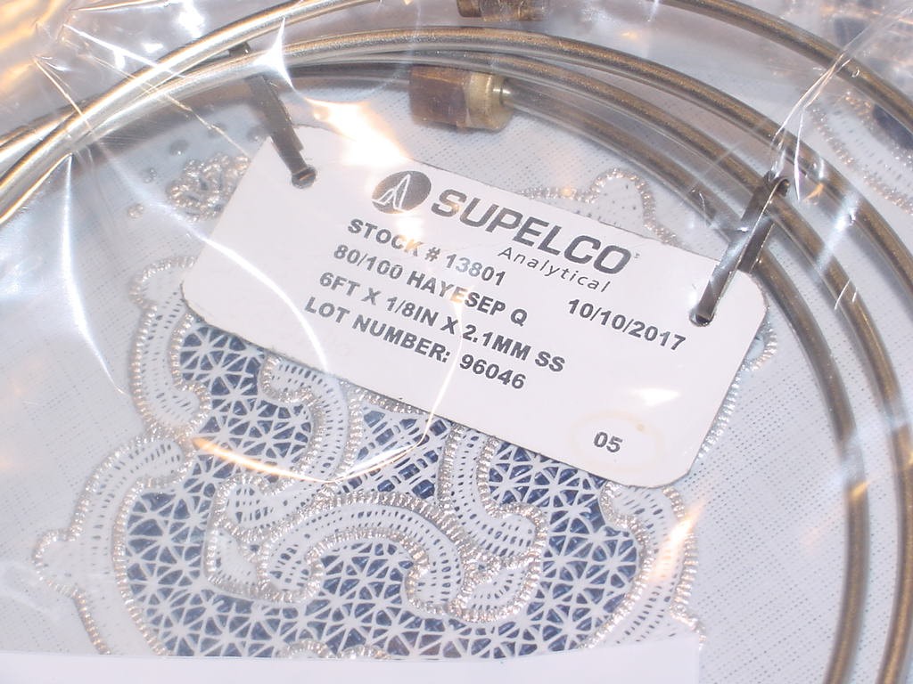 Supelco 13801, 80/100 HayeSep Q 6 Foot x 1/8 Inch X 2.1MM Stainless Steel, NEW!