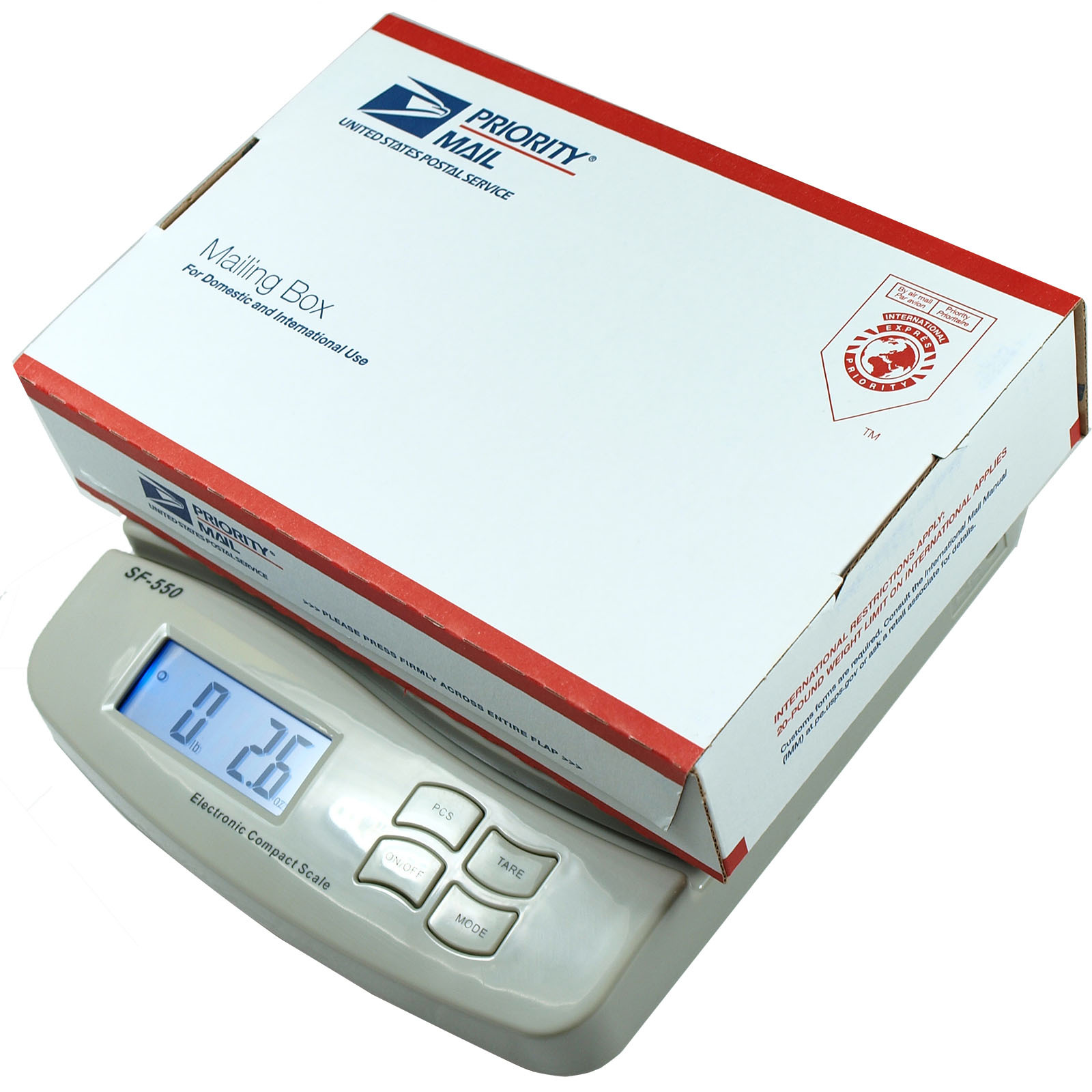 66 LB x 0.1 OZ / 30 KG x 1g Digital Postal Scale Shipping Scale SF-550 White