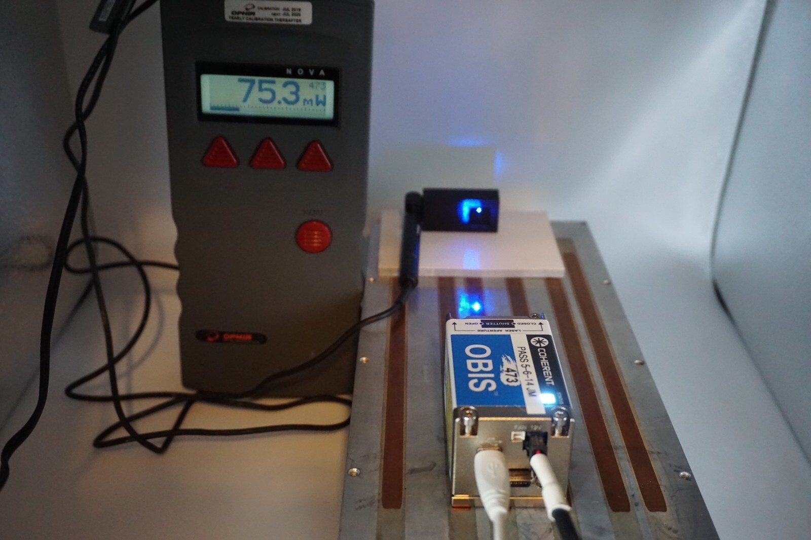 Coherent OBIS 473nm 75mW Laser Head Tested Part Number # 1185052