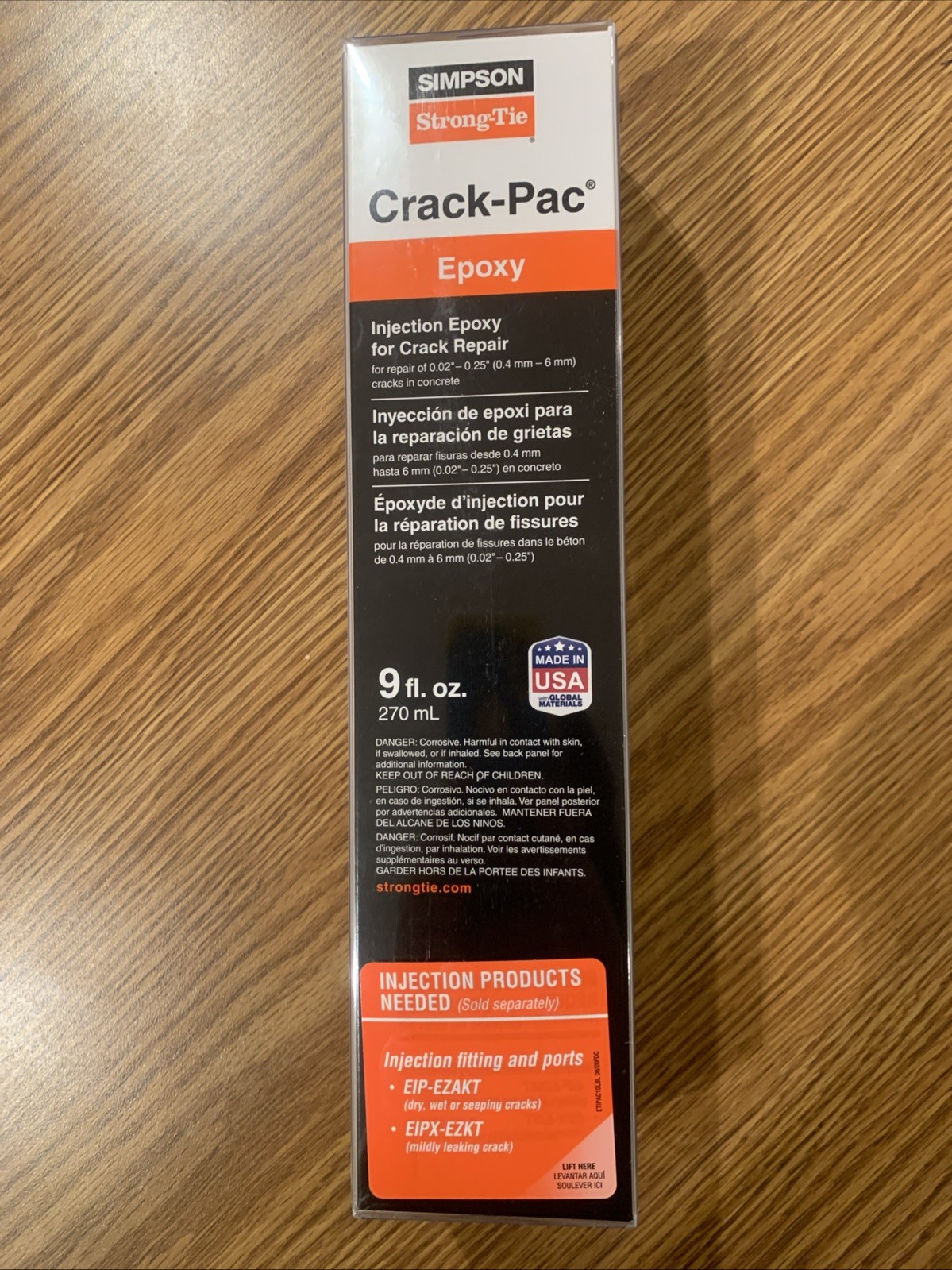 Simpson ETIPAC2G10 Crack-Pac Injection Epoxy 9 oz Cartridge