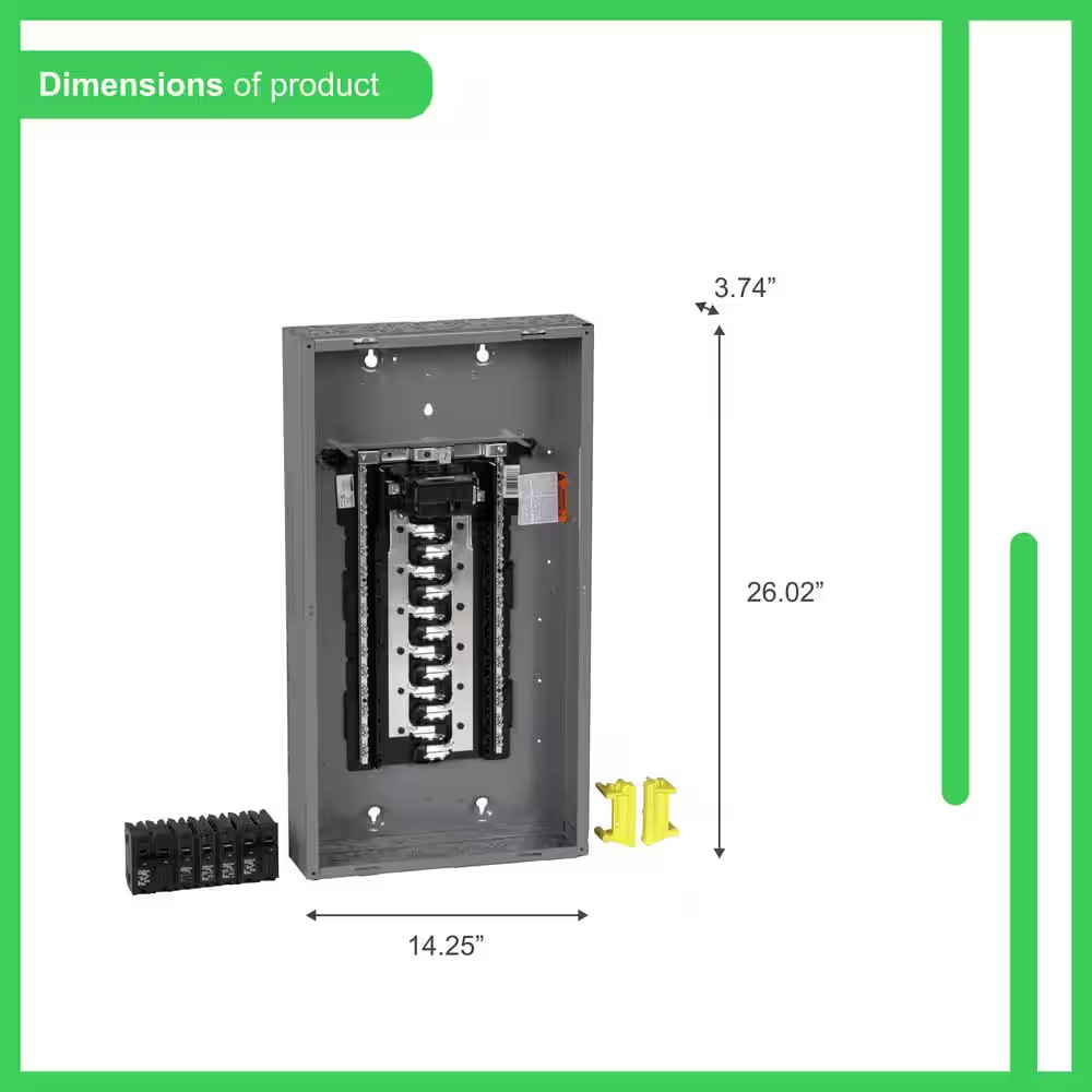 Homeline 100 Amp 24-Space 48-Circuit Indoor Main Breaker Plug-On Neutral Load Ce