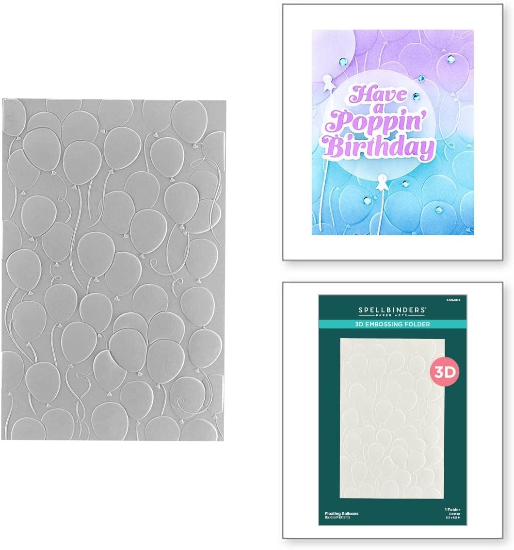 E3D-062 Floating Balloons 3D Embossing Folder from The It’s My Party Too