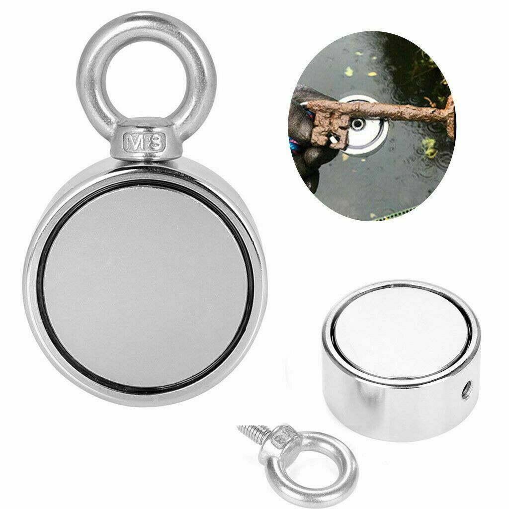 500LBS Double Sided Pulling Force Round Super Strong Neodymium Fishing Magnet