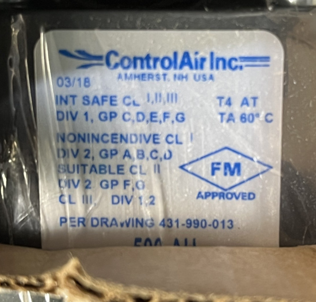 ControlAir Inc. 500-AHW 4-20mA x 3-120# 429-850-061 Control Air I/P Transducer