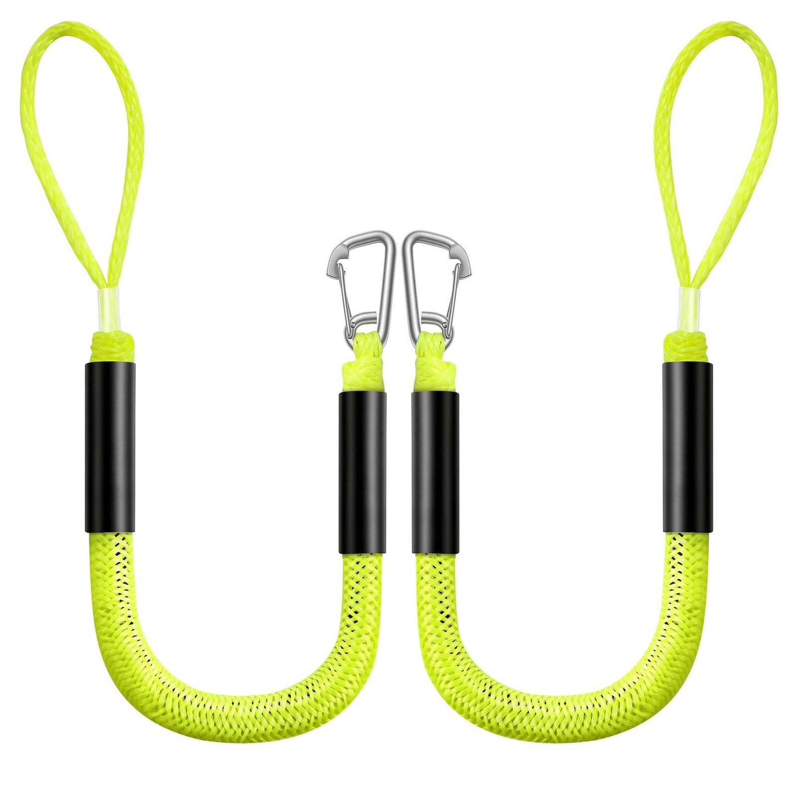 Bungee Dock Line for Boats, 4 FT Elastic Mooring Rope with Stainless Steel Cl…
