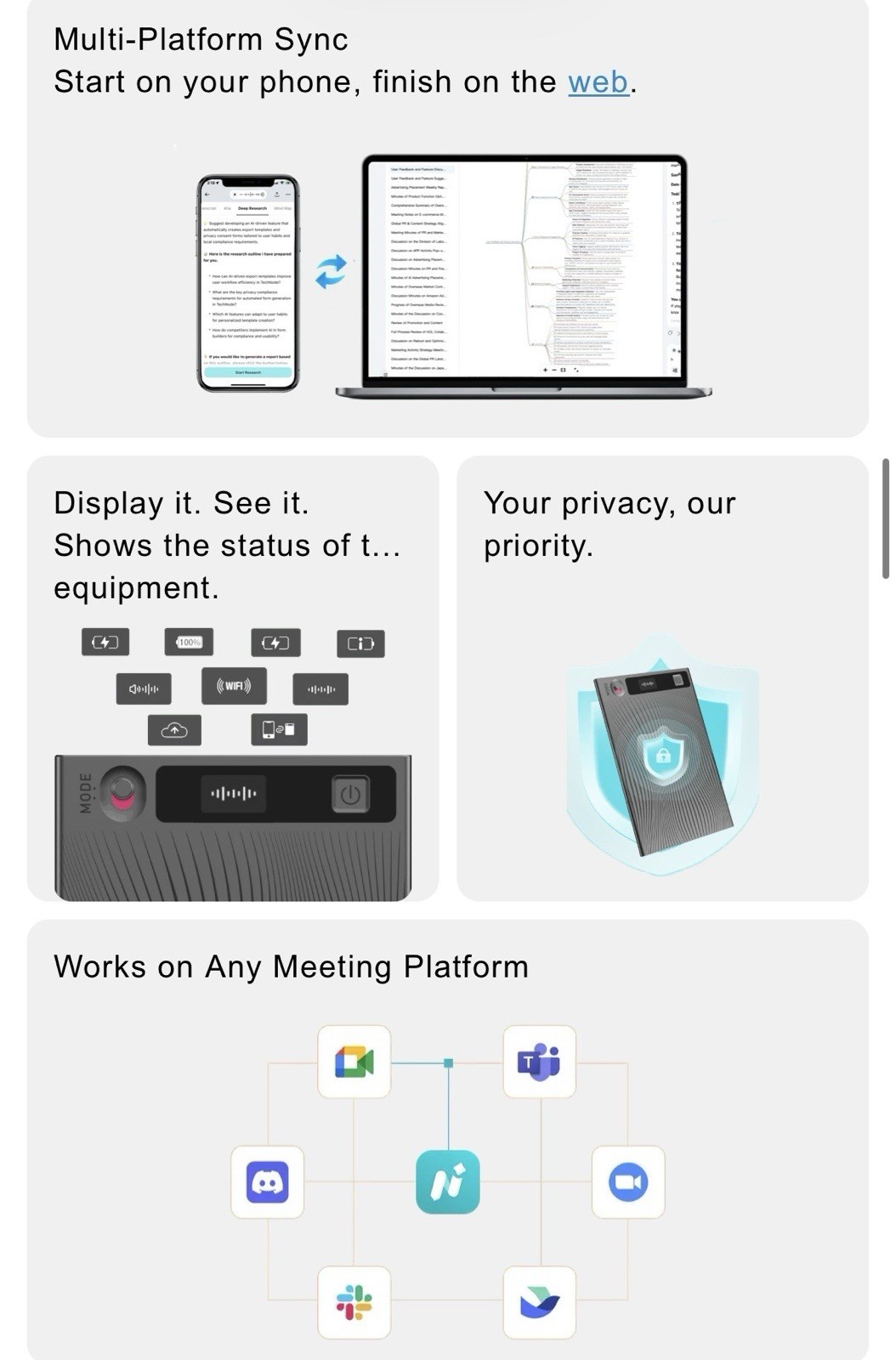 Mobvoi TicNote AI Voice Recorder 64GB AI Transcription Translation MagSafe