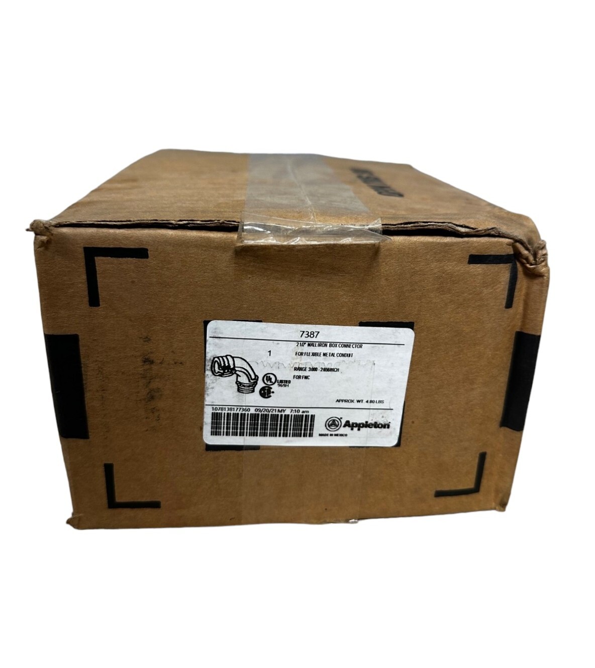 Appleton 7387, 2-1/2″ Malleable Iron Box Connector **SALE**