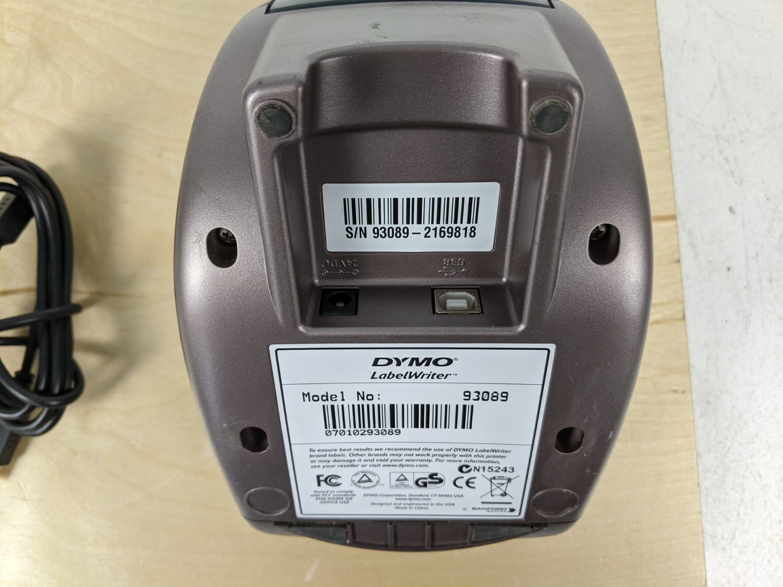 DYMO LabelWriter 400 Thermal Label Printer 93089 USB Tested Works No Power Cord