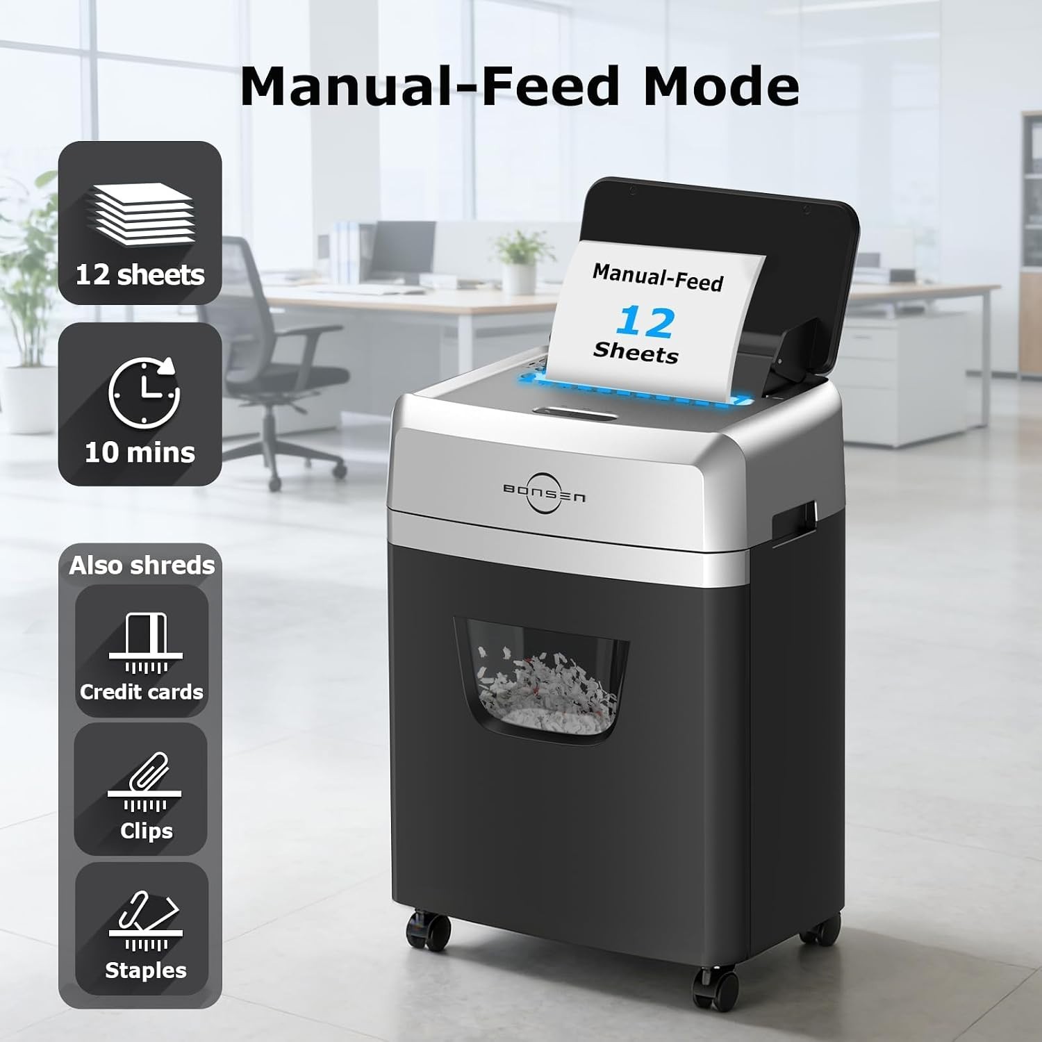 150-Sheet Autofeed Paper Shredder Heavy Duty, 60 Mins Micro-Cut Shredder for …