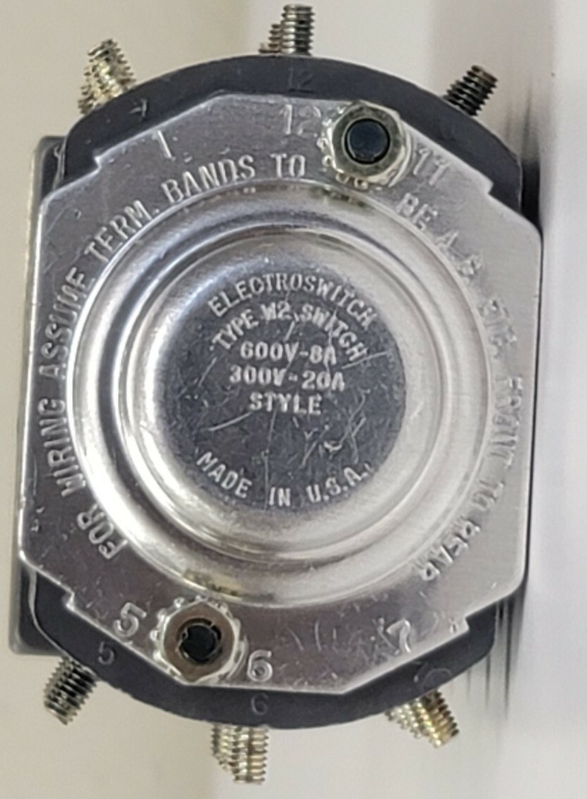 Electroswitch Cat 508A122G01 1014 Type W-2 Rotary Switch 600v 6a/300v 20a Style