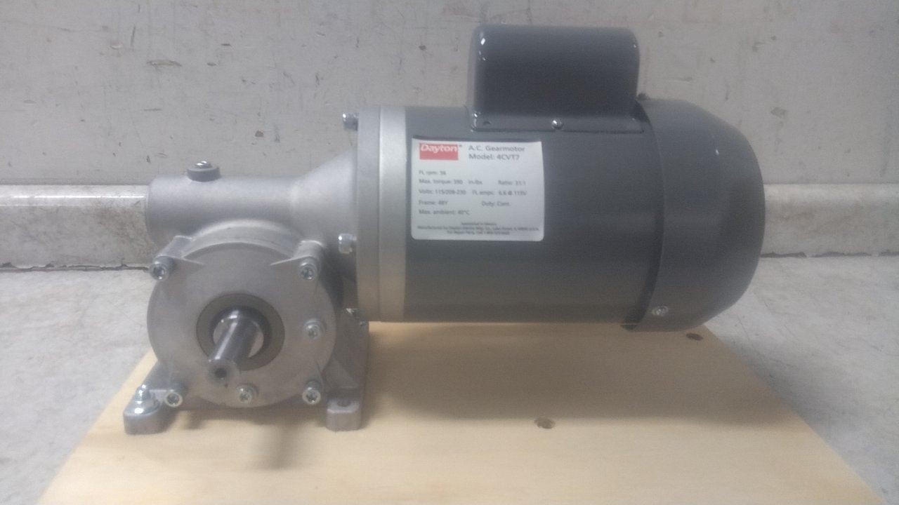 Dayton 4CVT7 0.5 Input HP 56 Nameplate RPM 115/208-230VAC AC Gearmotor