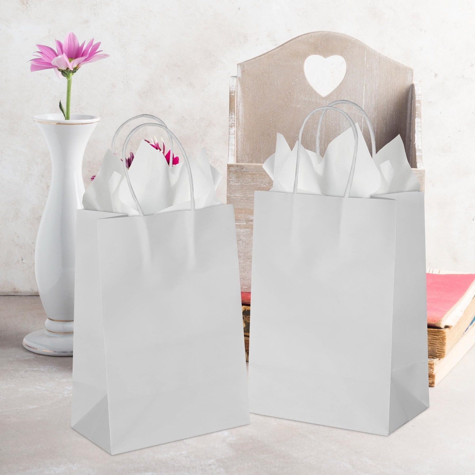 500 Sheets 14″x20″ 20″x 30″ White Wrapping Tissue Paper Bulk for Gift Bags White