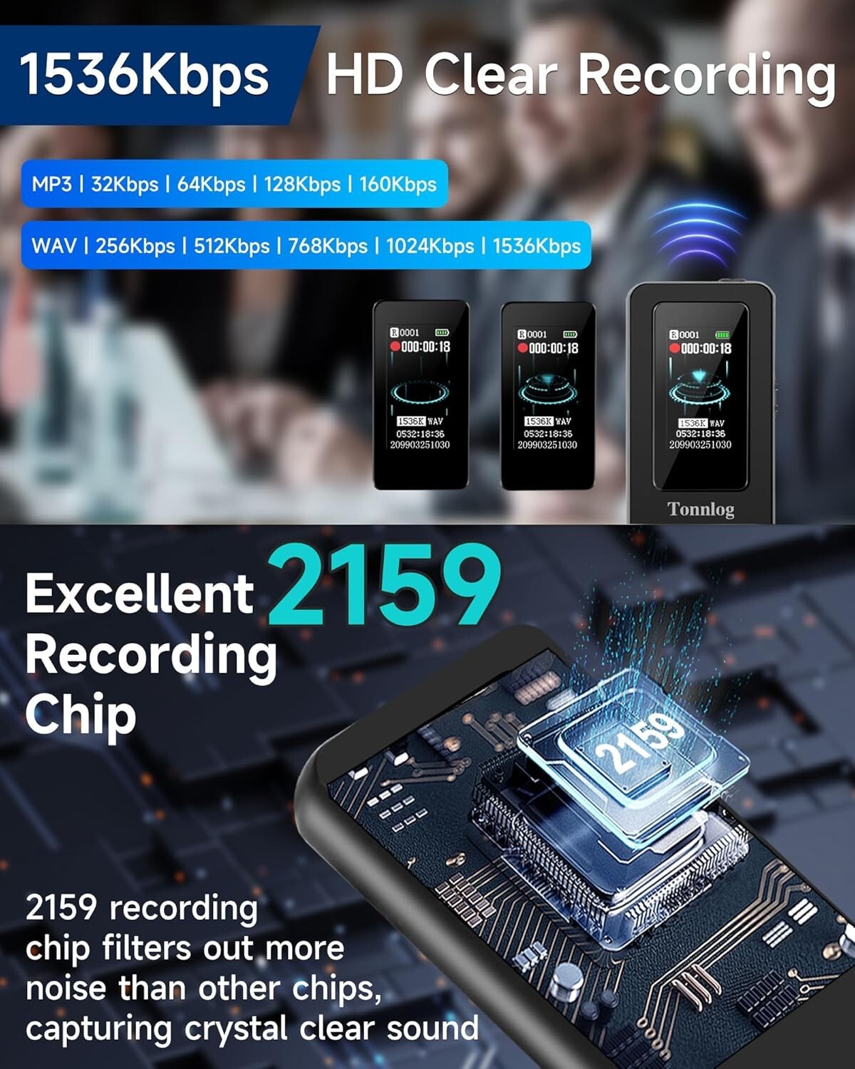 64GB Digital Voice Recorder for Your Personal Memos – V73 Black
