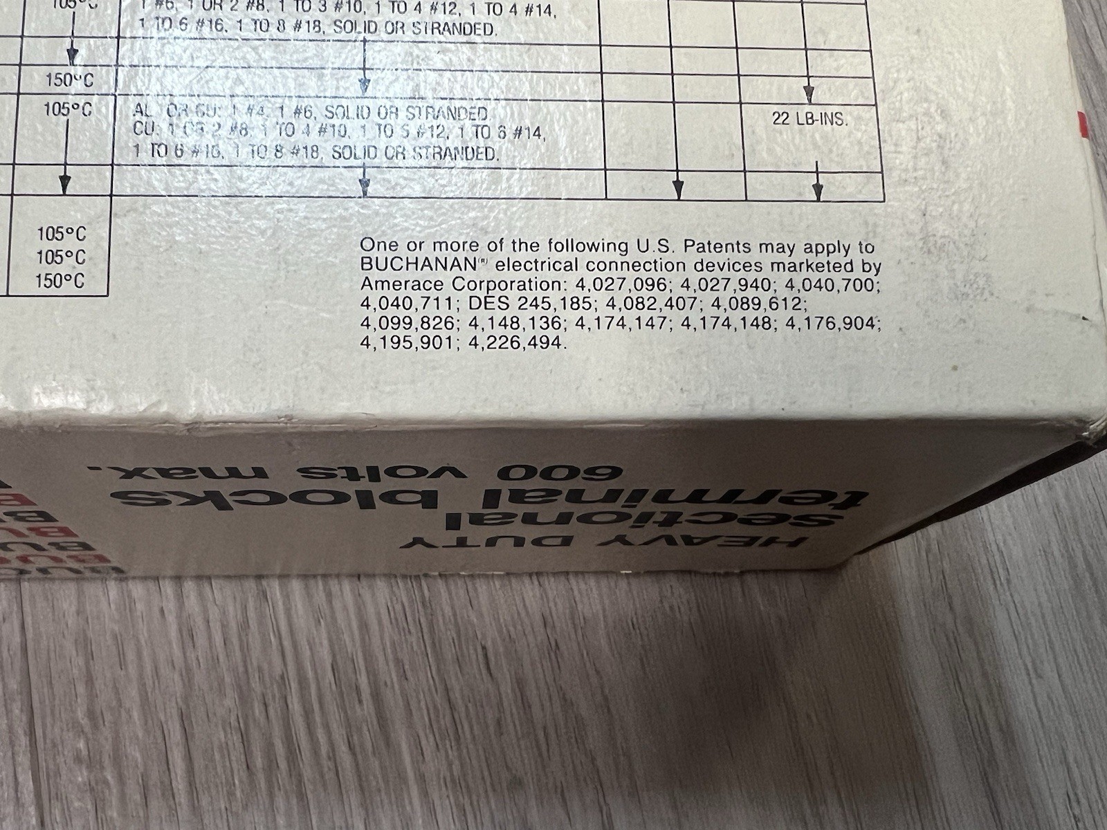 BUCHANAN 222 BU HEAVY DUTY BOX Of 40 600 VOLT SERIES 200 TERMINAL BLOCKS . NIB