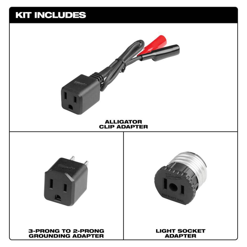 Milwaukee Circuit Breaker Finder Accessory Kit Alligator Clip Light Socket Adapt