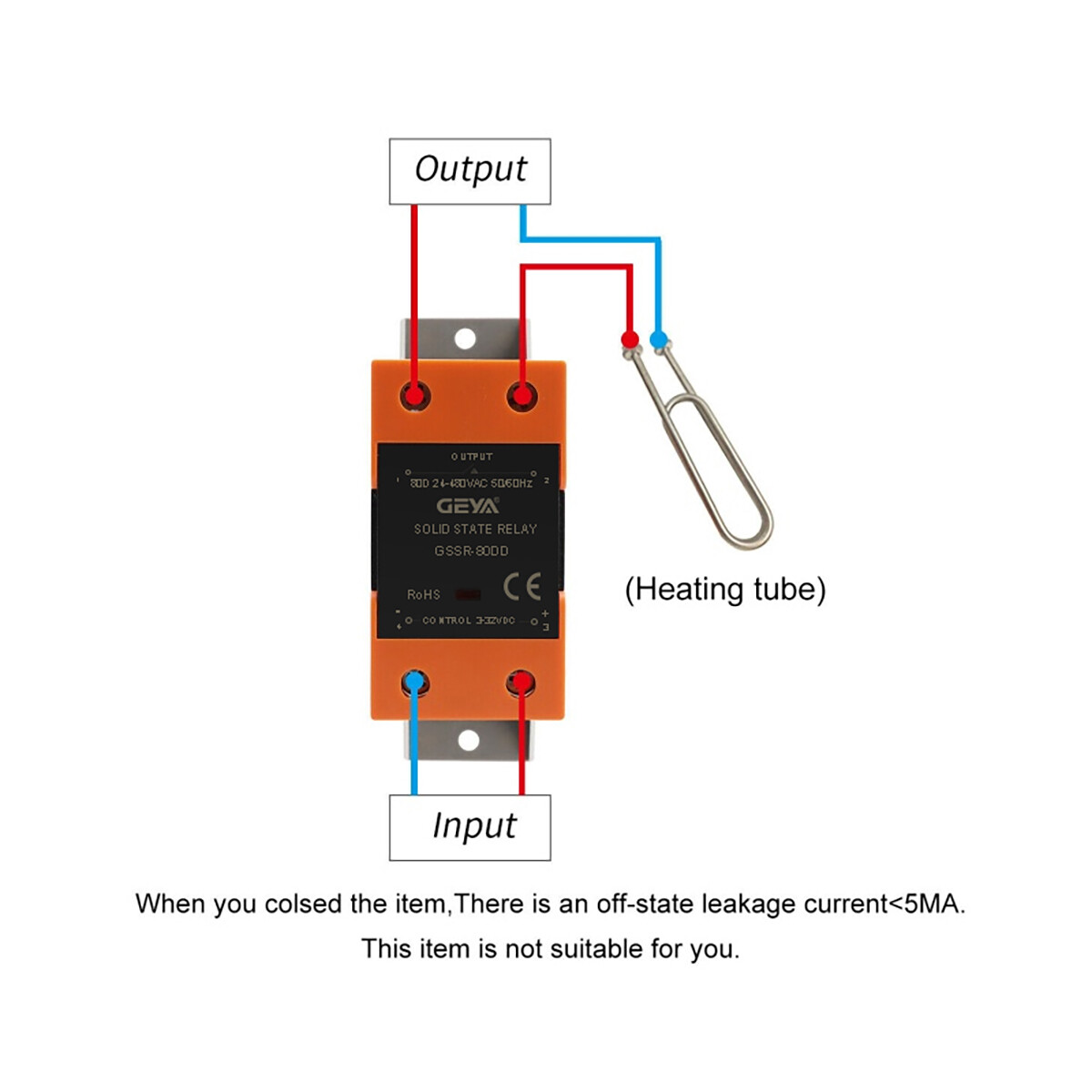 GEYA Solid State Relay SSR-10/25/40/60/80/100/120DD 3-32DC to 5-220DC &Radiator