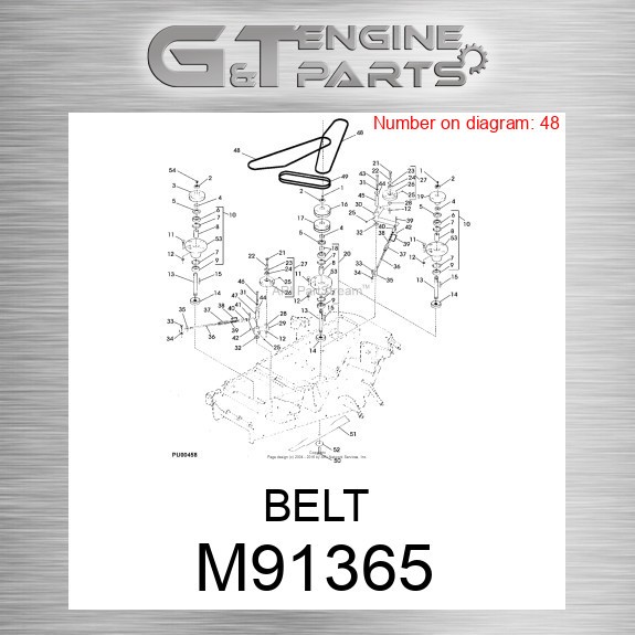 M91365 BELT fits JOHN DEERE (New OEM Open Box)