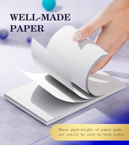 Note Pads 3×5 In, 8 Pack Blank Notepad, White Scratch Pads for Writing, 50 Sh…